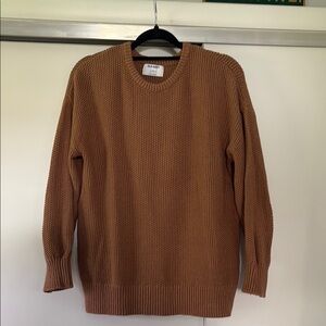 Size small oversized Old Navy Brown Crew Neck Tunic Sweater EUC